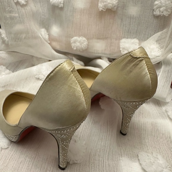 Christian loubutin Eugenie crème swarvowski red bottom heels 39 - Picture 4 of 8
